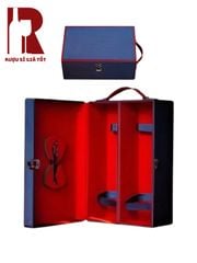 Hộp Da Đựng Rượu 2 Chai Có Lót