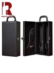 Hộp Da Đựng Rượu 2 Chai May Viền