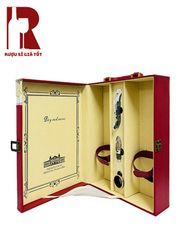 Hộp Da Đựng Rượu Hai Chai Bản Đồ