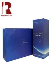 Hộp Đựng Rượu Vang Bằng Giấy Luxury Màu Xanh Kèm Túi