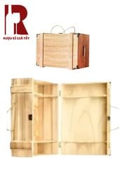 Hộp Gỗ Đựng Rượu Vang 6 Chai 2 Tầng