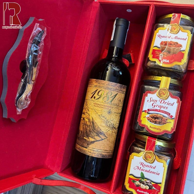 Hộp Quà Rượu Vang 1981 14 Độ Negroamaro Sangiovese