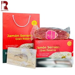 Hộp Quà Đùi Heo Muối Montesano Serrano Jamon 16 Tháng - 1Kg