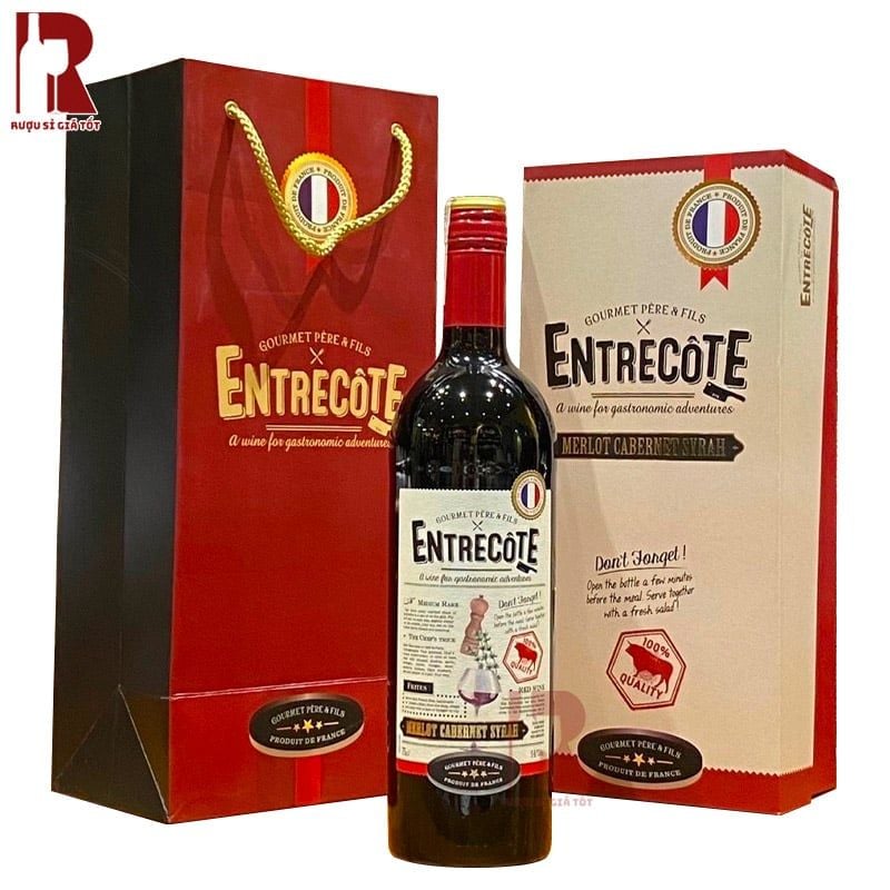Rượu Vang Pháp Đỏ Entrecote Merlot Cabernet Shiraz VDP