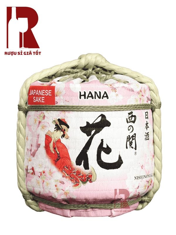 Hộp Quà Rượu Sake Cối Nishinoseki Hana Barrel