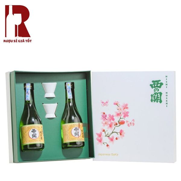 Hộp Quà Sake Đào Hoa Niên Nishino Seki Hana Kèm Mứt 720ml 15% - lựa chọn tối ưu giá trị nhất
