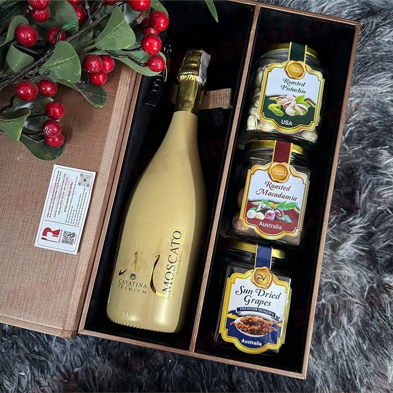 Hộp Quà Rượu Vang M Moscato Cavatina Premium