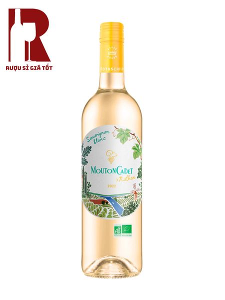 Rượu Vang Pháp Trắng Mouton Cadet Blanc x Nathan AOP