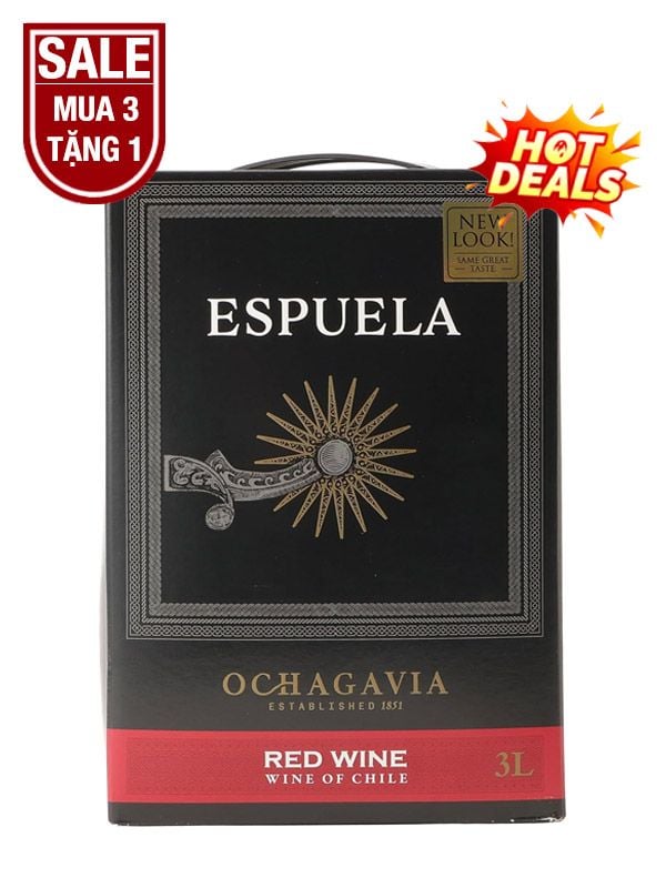 Rượu Vang Bịch Chile Đỏ Ochagavia Espuela Red 3L