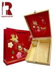 Hộp Gỗ Đựng Rượu Hình Chim Kèm Túi