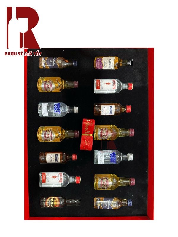 Set Rượu Mini Brandy - Whisky - Vodka - Rum - Gin