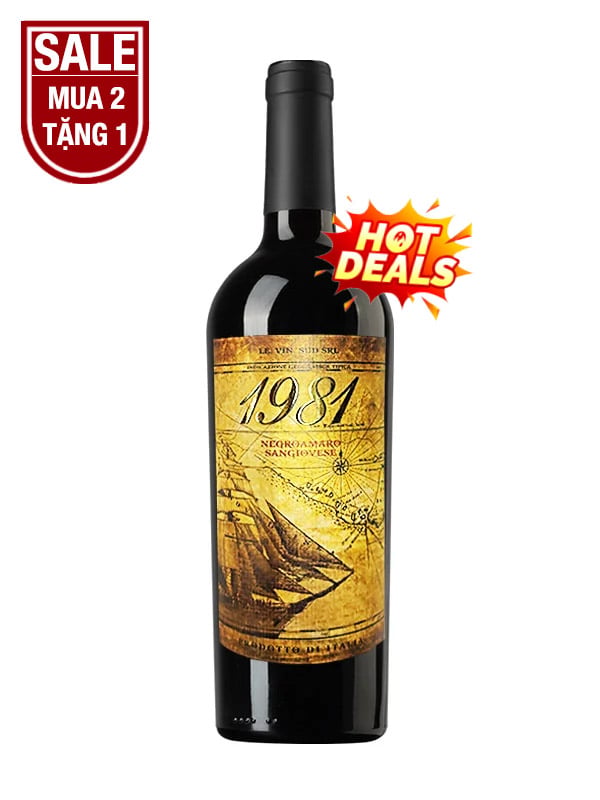Rượu Vang Ý Đỏ 1981 Negroamaro Sangiovese 14 Độ Puglia