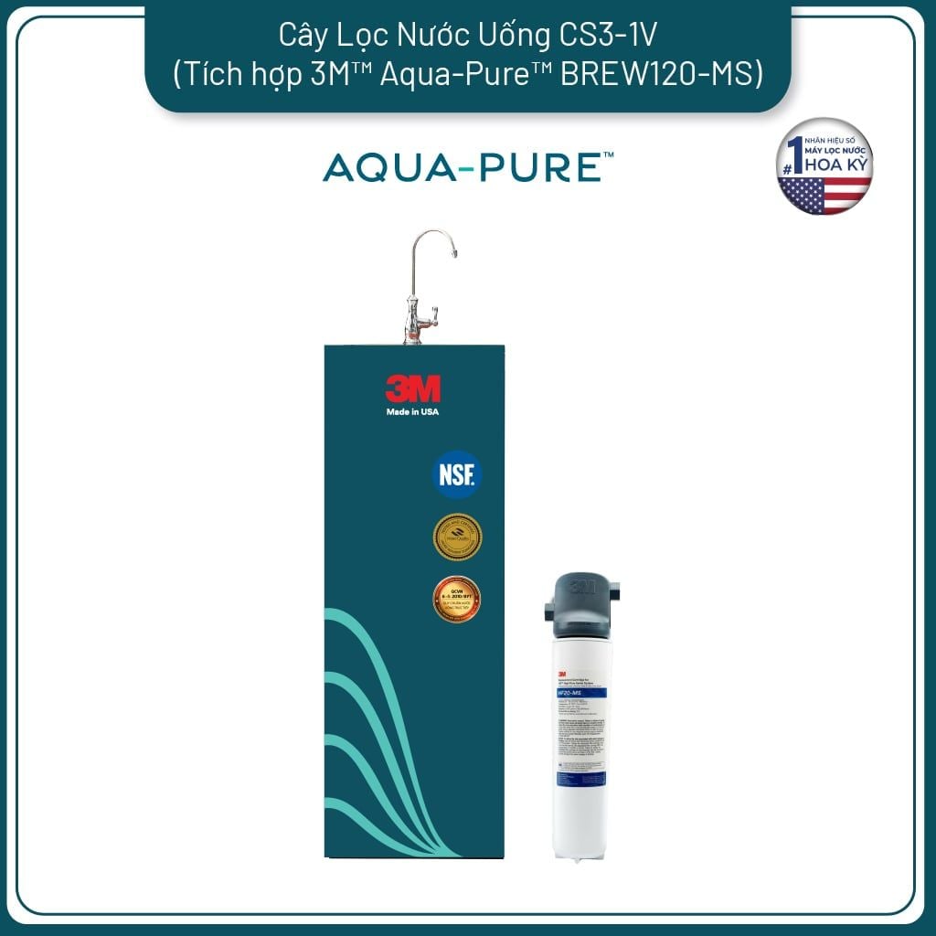  Cây Lọc Nước Uống Trực Tiếp CS3-1V (Tích Hợp Máy Lọc Nước 3M™ Aqua-Pure™ BREW120-MS) 