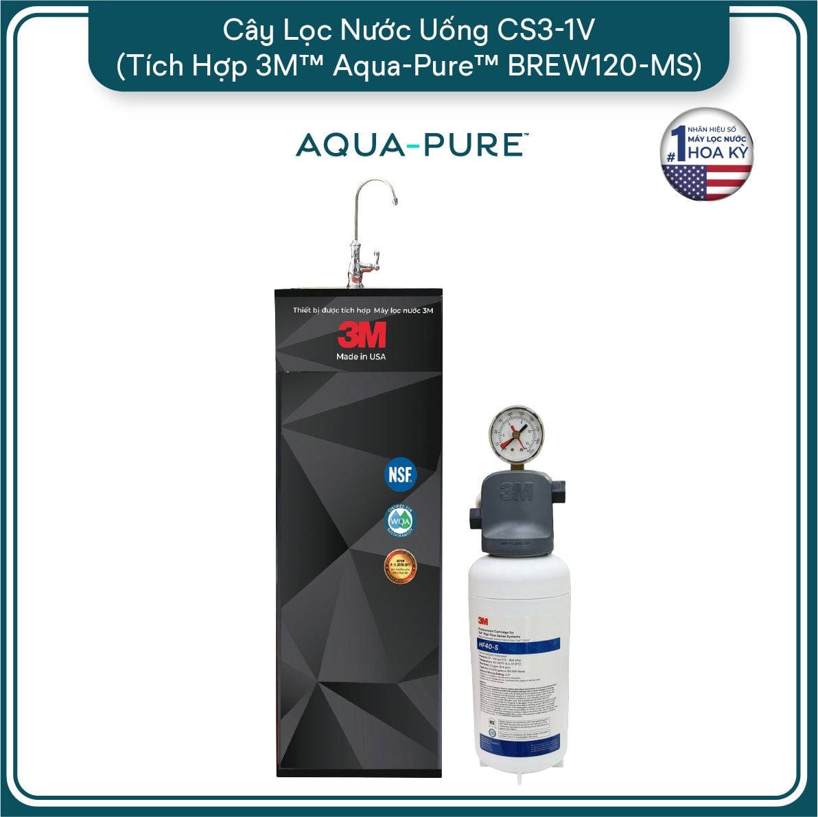  Cây Lọc Nước Uống Trực Tiếp CS4-1V (Tích Hợp Máy Lọc Nước 3M™ Aqua-Pure™ ICE140-S) 