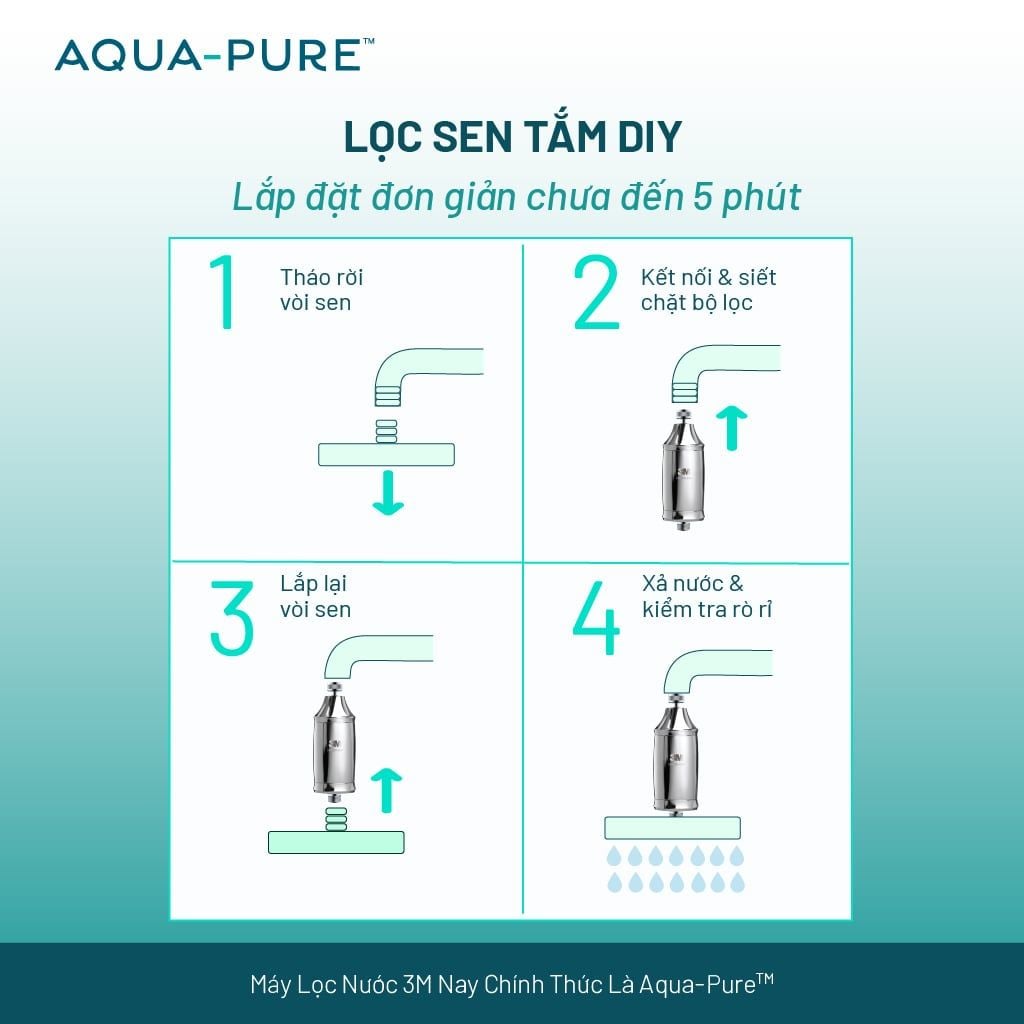  Thiết Bị Lọc Sen Tắm 3M™ Aqua-Pure™ SFKC01-CN1 