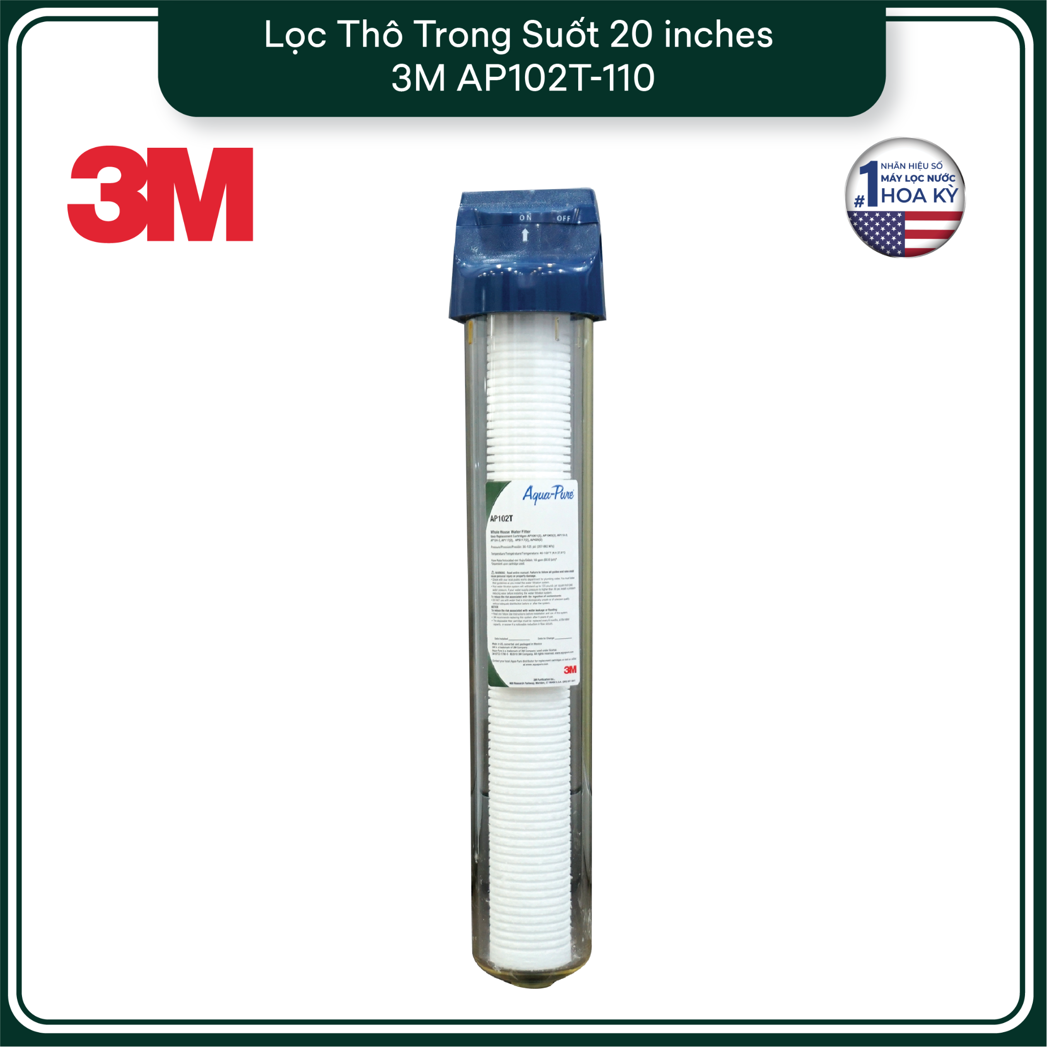  Lọc Thô 3M Trong Suốt 20" 3M AP102T 