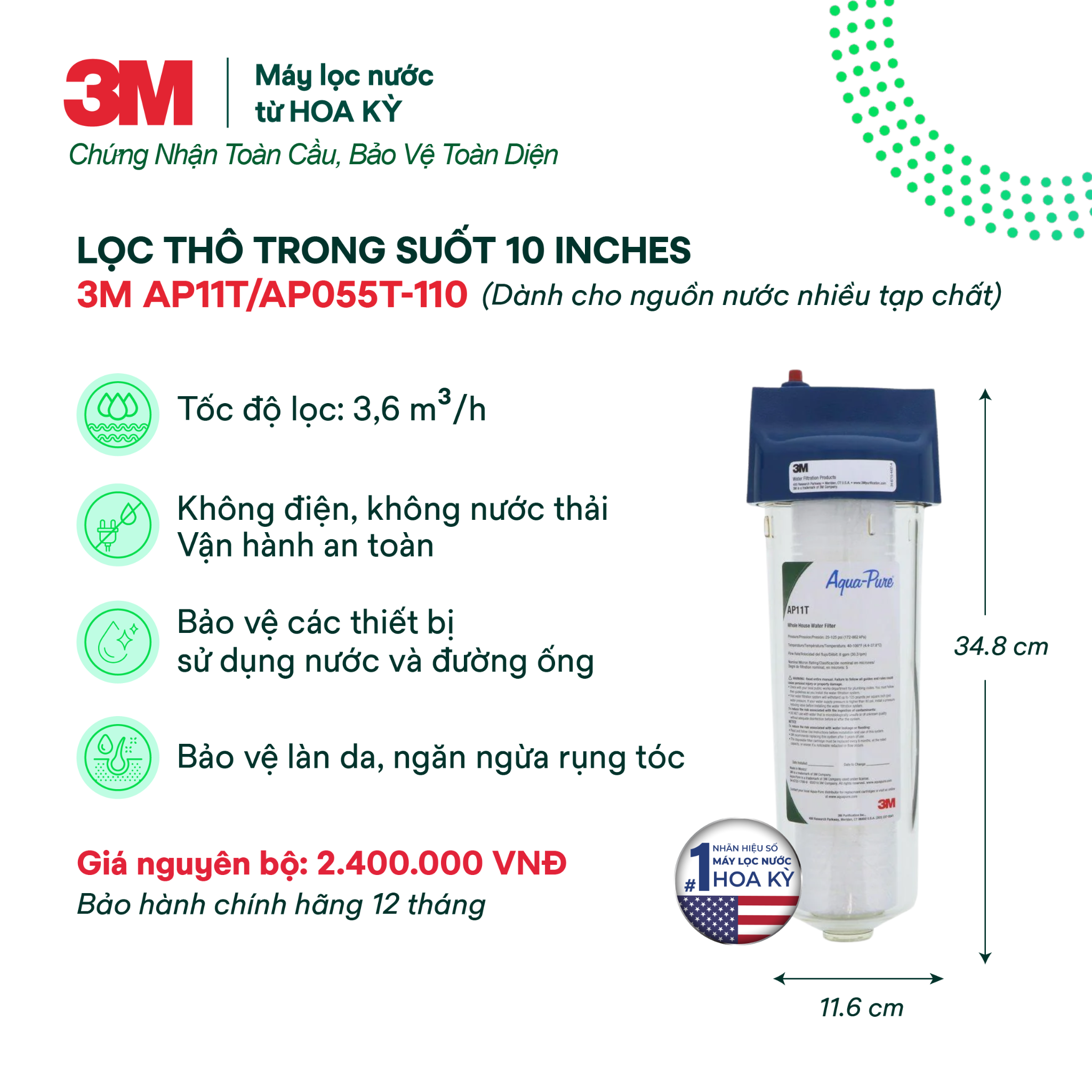  Lọc Thô Trong Suốt 10" 3M AP11T-110 