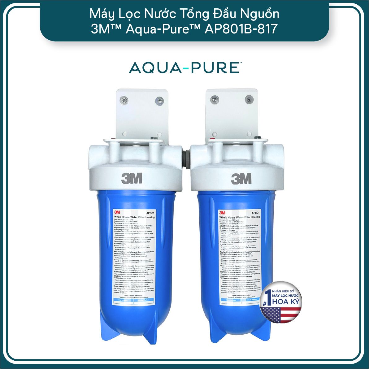  Máy Lọc Nước Tổng Đầu Nguồn Cao Cấp 3M™ Aqua-Pure™ AP801B-817 