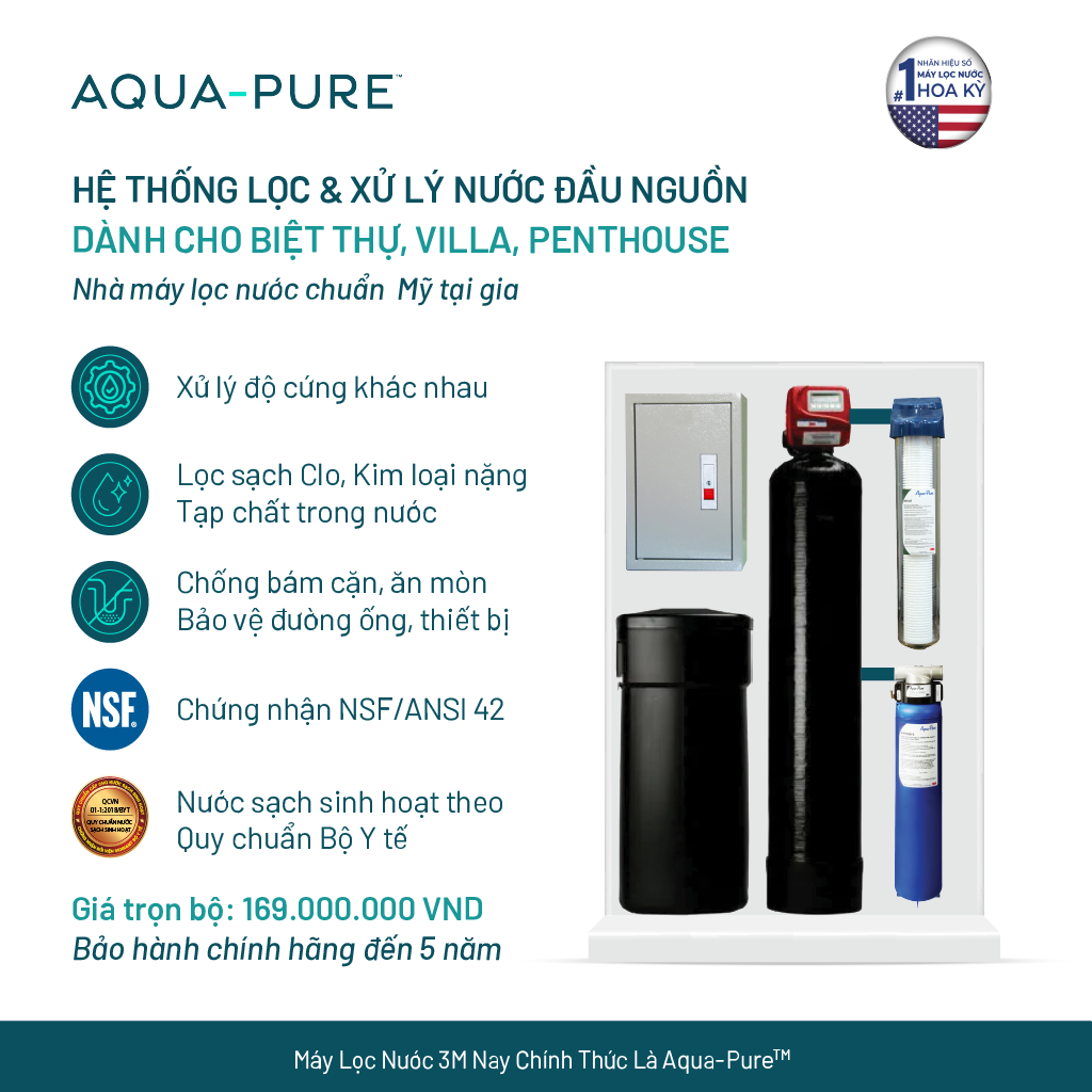 Hệ Thống Lọc Tổng Làm Mềm Nước 3M™ Aqua-Pure™ Dành Cho Biệt Thự - Villa 