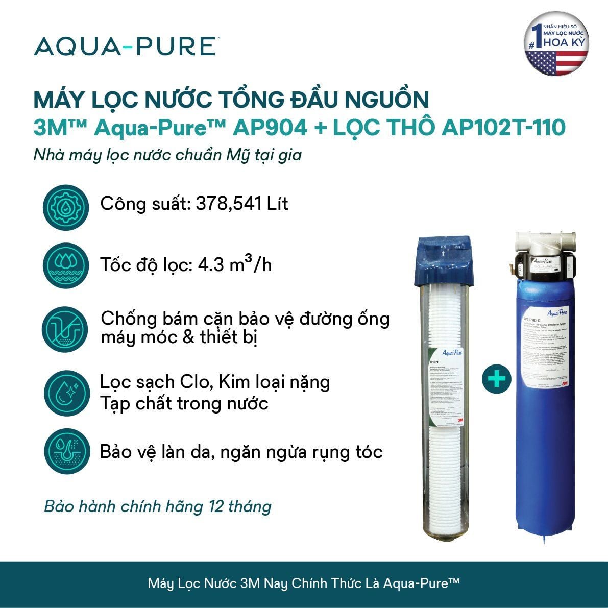  Hệ Thống Lọc Tổng Làm Mềm Nước 3M™ Aqua-Pure™ Dành Cho Biệt Thự - Villa - Có Tủ Đựng (Mã Sản Phẩm WTS150 & AP904) 