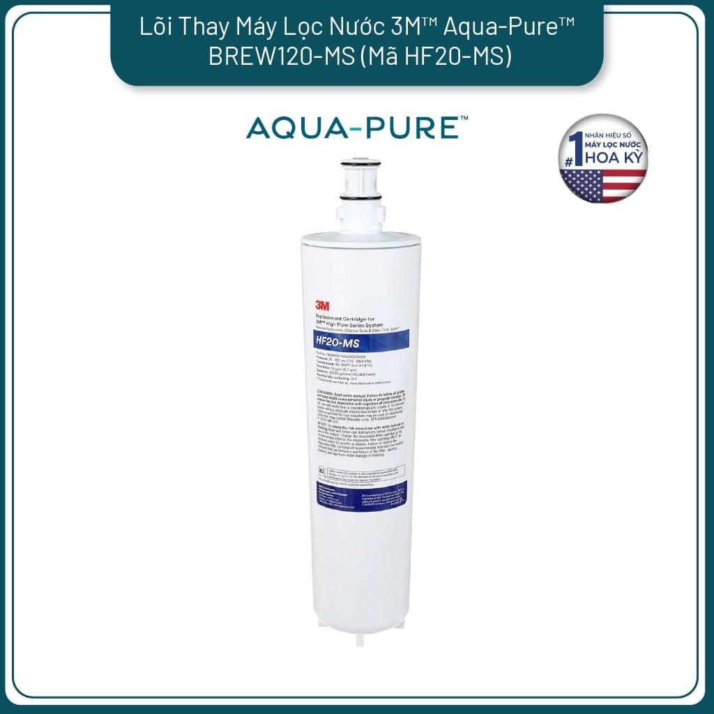  Lõi Thay Cho Máy Lọc Nước 3M™ Aqua-Pure™ BREW120-MS (MÃ HF20-MS) 