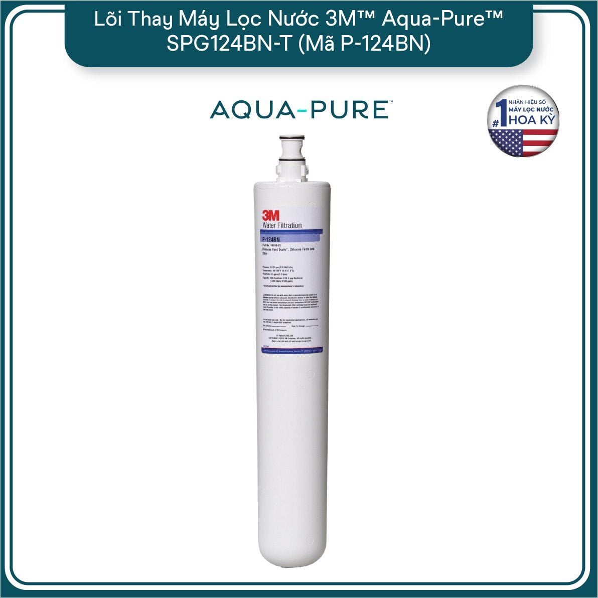  Lõi Lọc Thay Thế Cho Máy Lọc Nước 3M™ Aqua-Pure™ SGP124BN-T (Mã lõi P-124BN) 