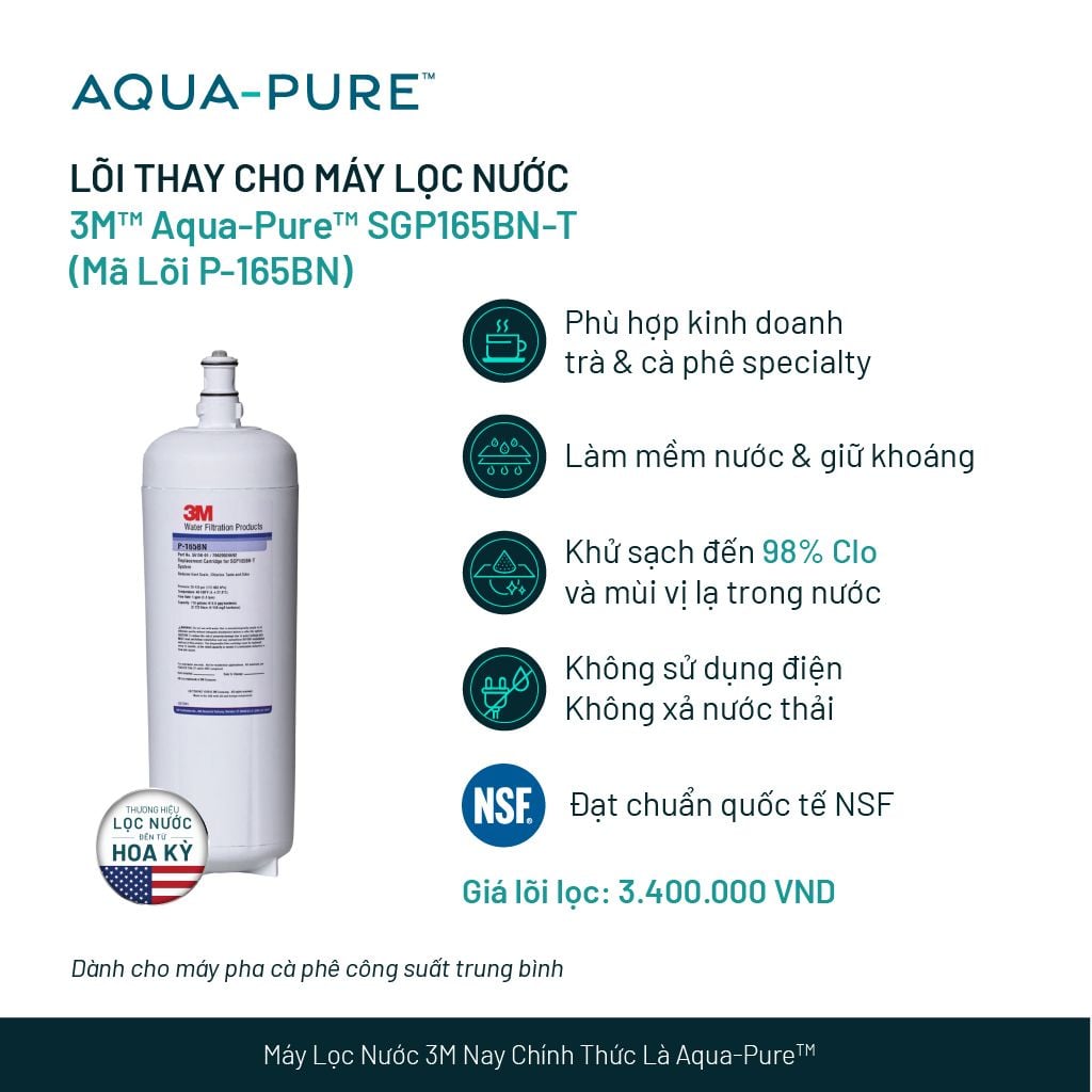  Lõi Lọc Thay Thế Cho Máy Lọc Nước 3M™ Aqua-Pure™ SGP165BN-T (Mã lõi P-165BN) 