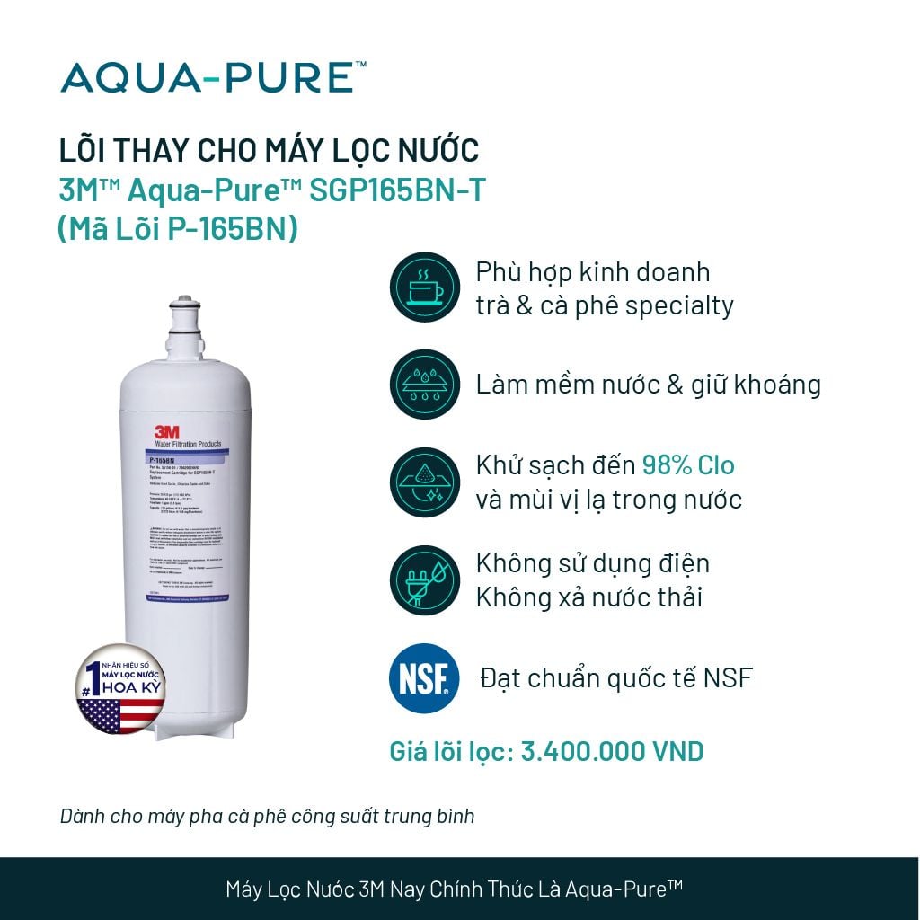  Lõi Lọc Thay Thế Cho Máy Lọc Nước 3M™ Aqua-Pure™ SGP165BN-T (Mã lõi P-165BN) 