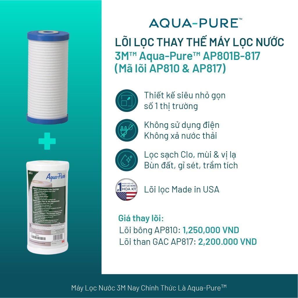 Máy Lọc Nước Tổng Đầu Nguồn Cao Cấp 3M™ Aqua-Pure™ AP801B-817 