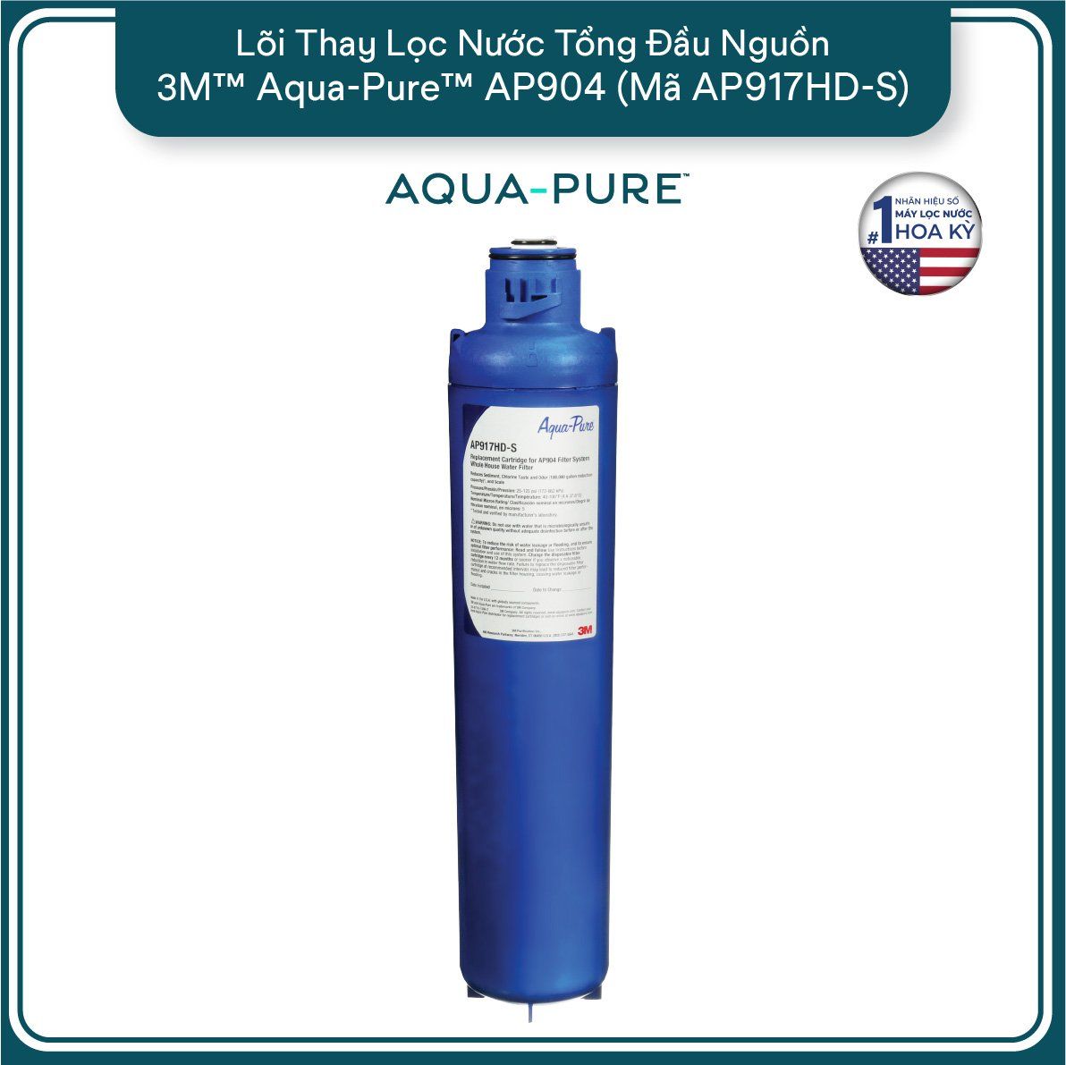  Lõi Thay Thế Cho Máy Lọc Nước Tổng Đầu Nguồn 3M™ Aqua-Pure™ AP904 (Mã AP917HD-S) 
