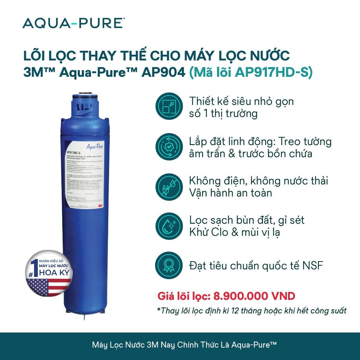 Lõi Thay Thế Cho Máy Lọc Nước Tổng Đầu Nguồn 3M™ Aqua-Pure™ AP904 (Mã AP917HD-S) 