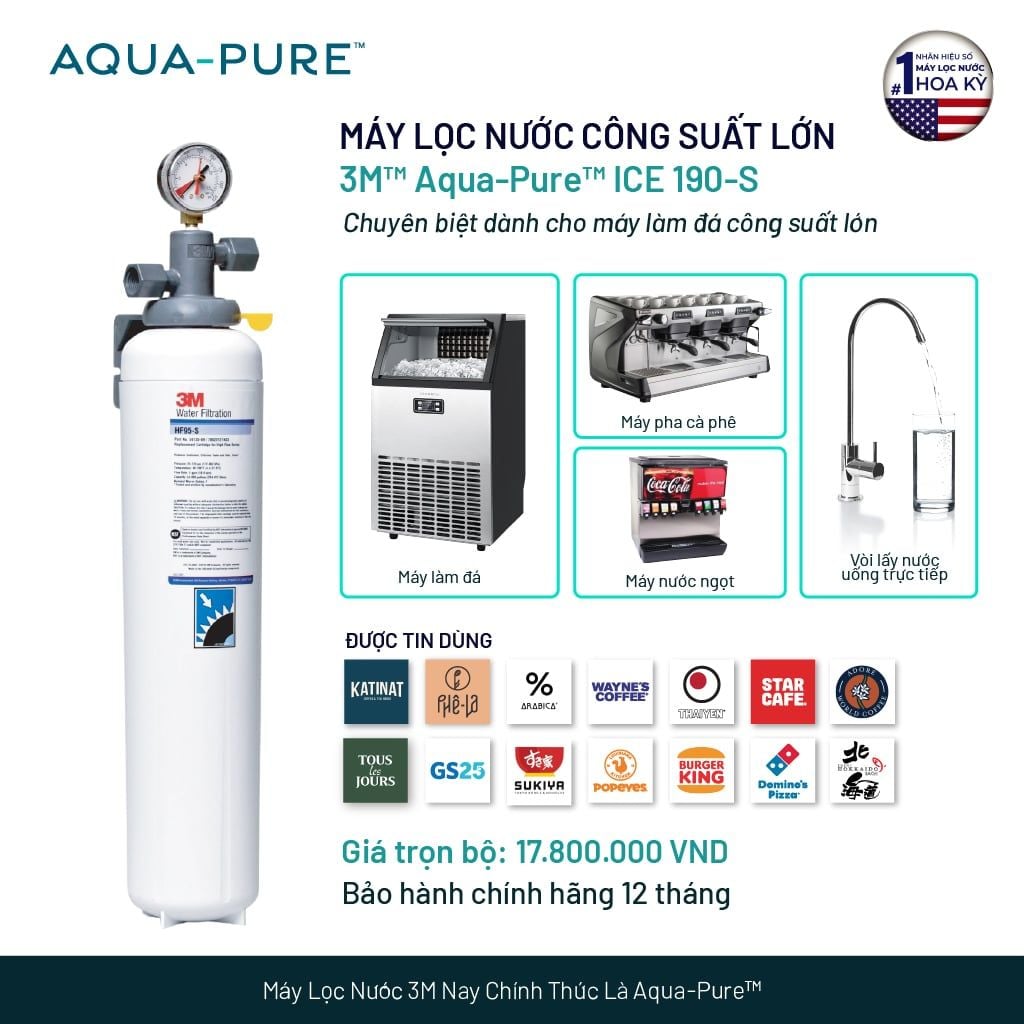  Máy Lọc Nước Công Suất Lớn Dành Cho Thương Mại 3M™ Aqua-Pure™ ICE190-S 