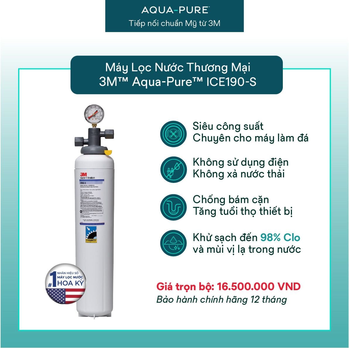  Máy Lọc Nước Công Suất Lớn Dành Cho Thương Mại 3M™ Aqua-Pure™ ICE190-S 