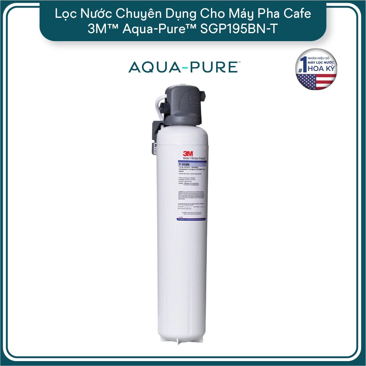  Máy Lọc Nước Chuyên Dụng Cho Máy Pha Cà Phê 3M™ Aqua-Pure™ SGP195BN-T 