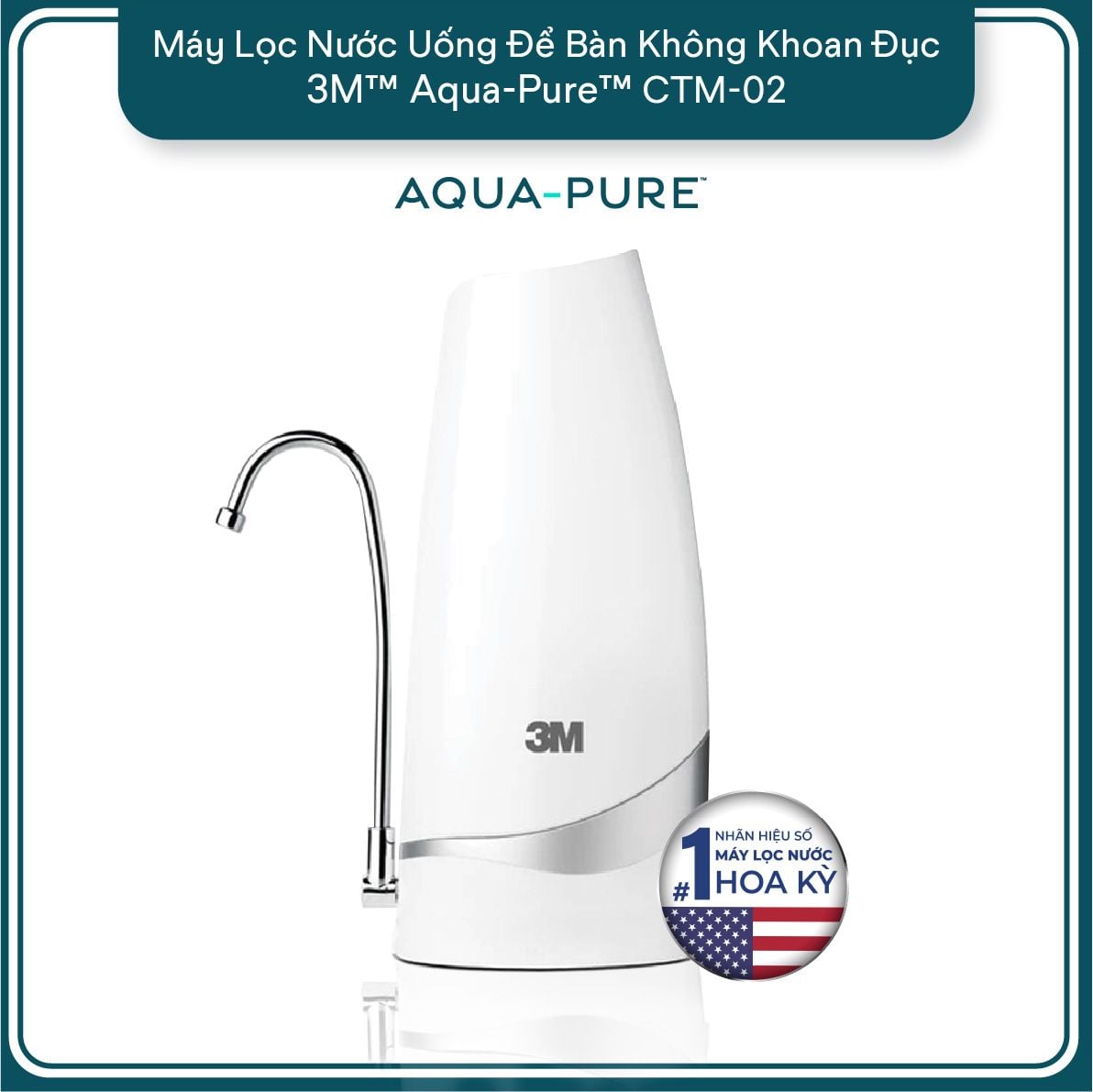  Máy Lọc Nước Uống Để Bàn Không Dùng Điện 3M™ Aqua-Pure™ CTM-02 