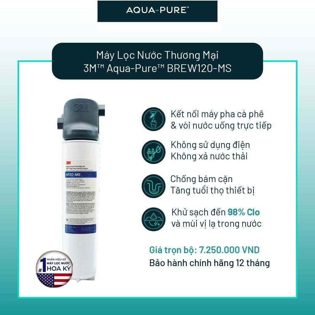  Máy Lọc Nước 3M™ Aqua-Pure™ BREW120-MS Công Suất Lớn Dành Cho Thương Mại 