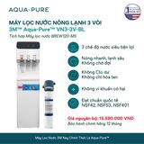  Cây Lọc Nước Nóng Lạnh VN3-3V-WH (Tích Hợp Máy Lọc Nước 3M™ Aqua-Pure™ BREW120-MS) 