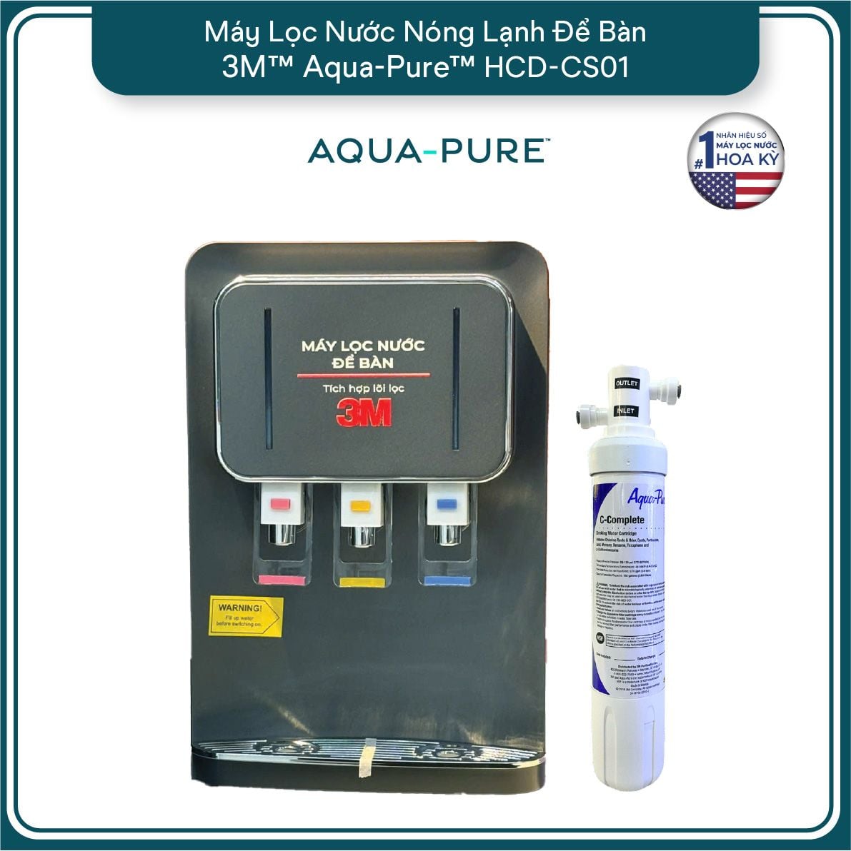  Máy Lọc Nước Nóng Lạnh Để Bàn 3M™ Aqua-Pure™ HCD-CS01 