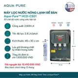  Máy Lọc Nước Nóng Lạnh Để Bàn 3M™ Aqua-Pure™ HCD-CS01 
