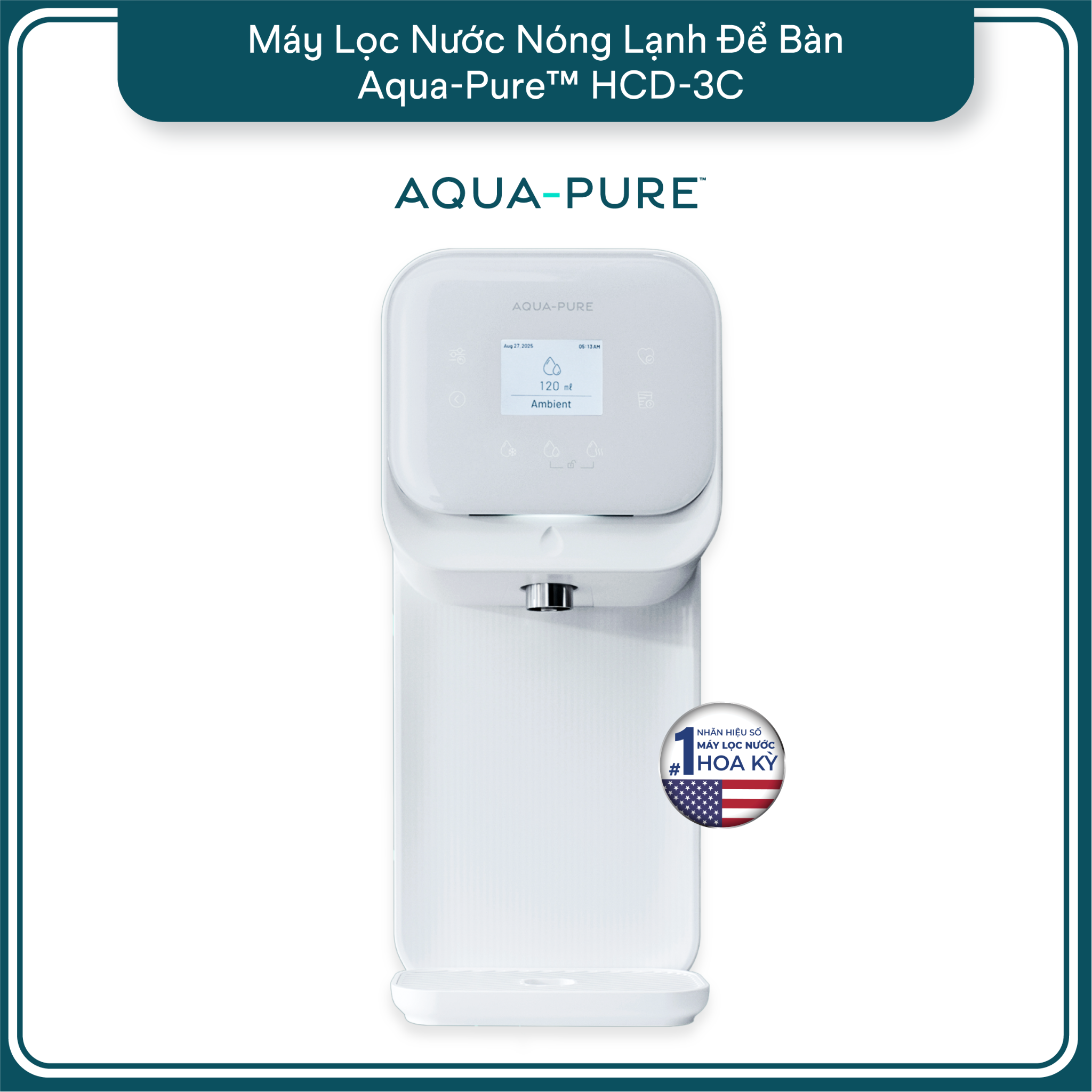  Máy Lọc Nước Nóng Lạnh Để Bàn Cao Cấp Aqua-Pure™ HCD-3C 