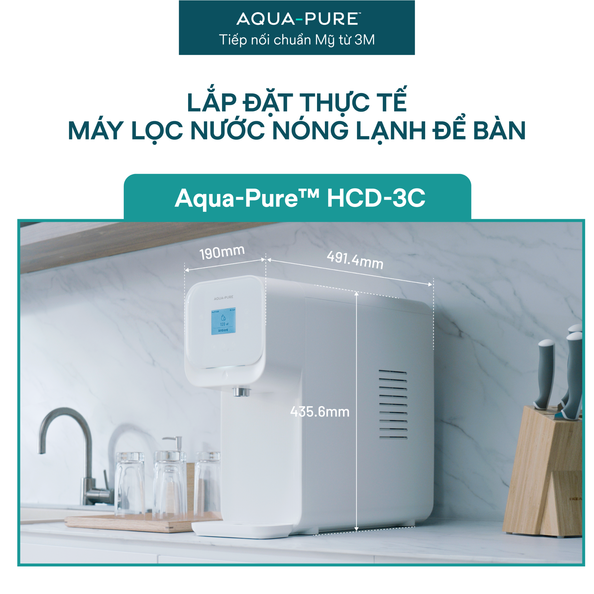  Máy Lọc Nước Nóng Lạnh Để Bàn Cao Cấp Aqua-Pure™ HCD-3C 