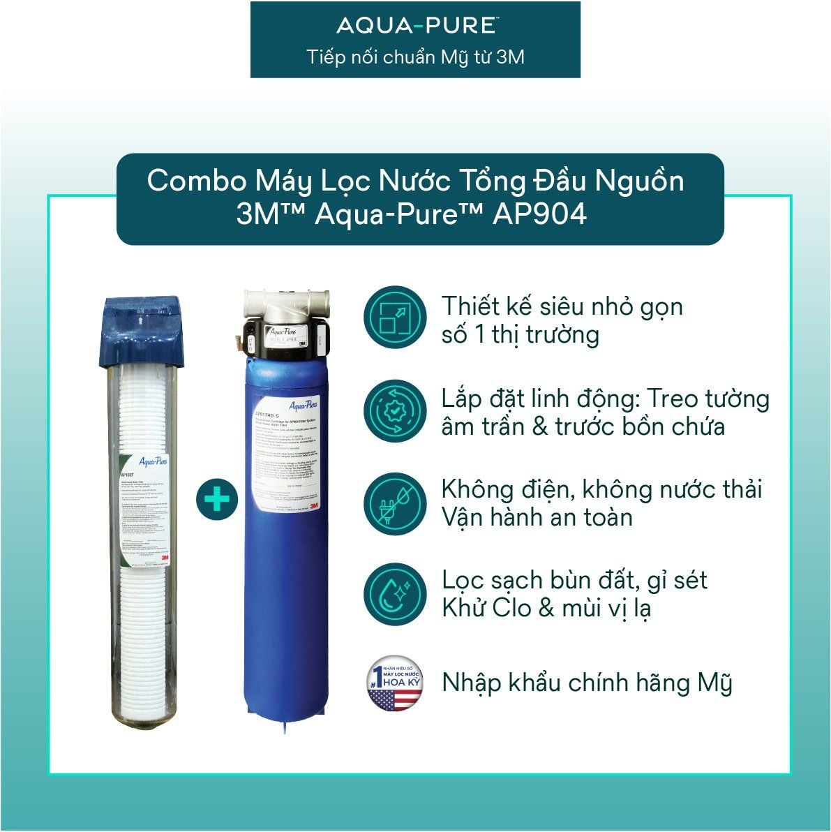  Máy Lọc Nước Tổng Đầu Nguồn 3M™ Aqua-Pure™ AP904 Kèm Lọc Thô Aqua-Pure Cao Cấp 