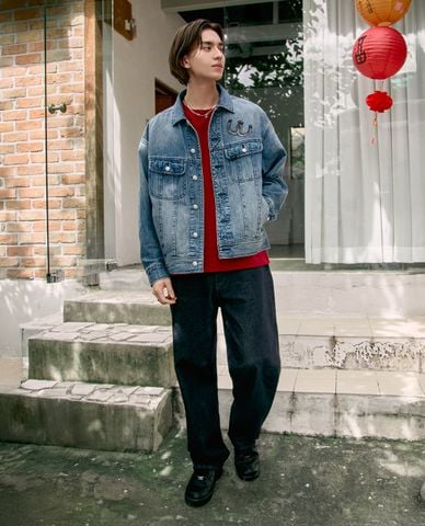  LEE - Quần jeans nam ống rộng Rider 