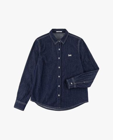  LEE - Áo sơ mi denim nữ tay dài thêu logo Modern 