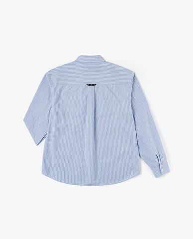  LEE - Áo sơ mi nam cổ bẻ tay dài kẻ sọc thêu logo 