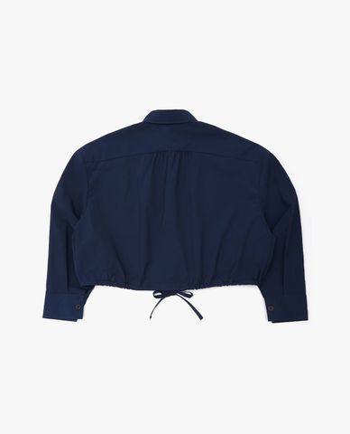  LEE - Áo sơ mi nữ phối dây rút phom croptop 