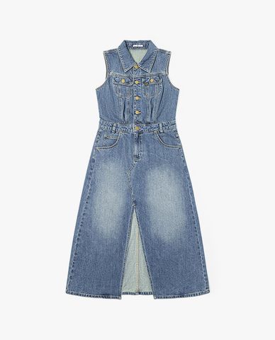  LEE - Đầm denim midi sát nách Modern 