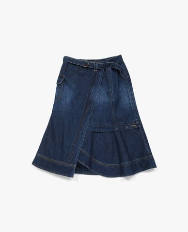  LEE - Chân váy denim midi xẻ tà Modern 