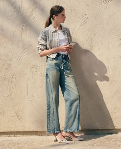  LEE - Áo sơ mi nữ phom croptop Modern Seasonal 