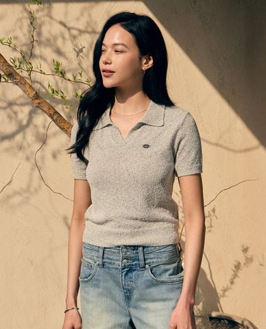  LEE - Áo polo nữ dệt kim tay ngắn Modern Seasonal 